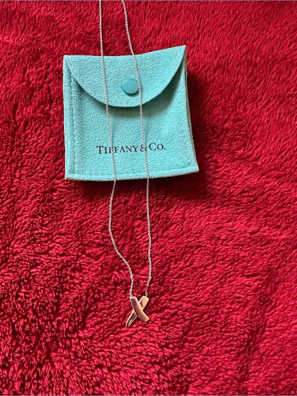Tiffany & Co. Paloma’s Graffiti X Pendant Necklace with Tiffany Blue Pouch